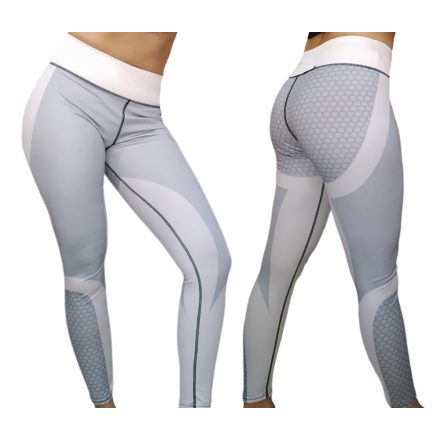 Szürke-fehér mintás sport leggings