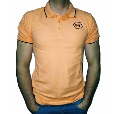 Galléros férfi póló barack színben