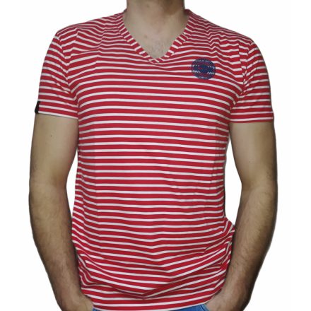 Piros-fehér csíkos férfi póló