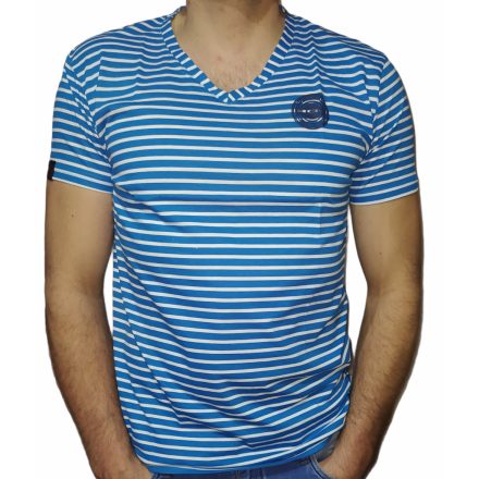 Kék-fehér csíkos férfi póló